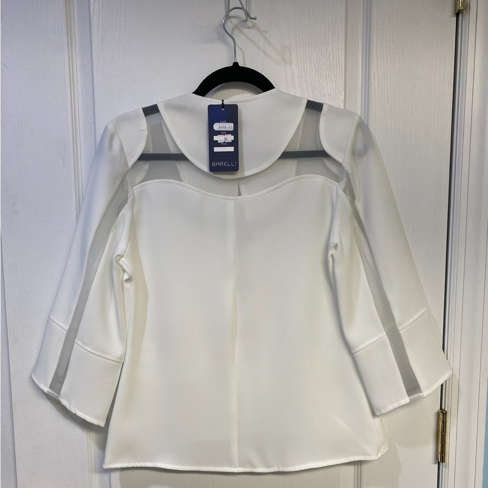 Multicolored Sheer Elements 3/4 Sleeve Blouse - image 7